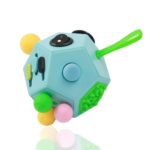 12 Sided Finger Cube Toys, Fidget Toys Relief Stress, Autism and Anxiety Depression for Kids Adults (Blue, Normal) Version 1.0.0