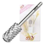 PANA 3/32" Large Smooth Round Top Safety Carbide Nail Drill Bit for Gel Polish & Acrylic Removal Nail Salon Manicure Pedicure Electric File Tools (Large Barrel - Silver, 4X Coarse) 4X Coarse Large Barrel - Silver Version 1.0.0