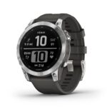 Garmin 010-02540-00 fenix 7, adventure smartwatch, rugged outdoor watch with GPS, touchscreen, health and wellness features, silver with graphite band (Renewed) Silver with Graphite Band 7 Smartwatch Version 1.0.0