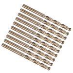 PATIKIL 4.2mm Drill Bit, Jobber Straight Shank M35 Cobalt 5% High-Speed Steel 135° Gold Finish for Stainless Steel Hard Metal - 10 Pack 4.2mm 10 Version 1.0.0