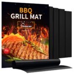 AOOCAN Grill Mat - Set of 5 Heavy Duty Grill Mats Non Stick, BBQ Outdoor Grill & Baking Mats - Reusable, Easy to Clean Barbecue Grilling Accessories - Work on Gas Charcoal Electric - Extended Warranty 5pcs black grill mats Version 1.0.0