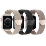 BELONGME 3 Pack Mesh Loop Compatible with Apple Watch Bands for Women Men 40mm 41mm 38mm 42mm 44mm 45mm 49mm 46mm Series 11 10 9 8 7 6 5 4 Ultra3 SE3 2, Stainless Steel Metal Magnetic Strap for iWatch Starlight+Black+Rose Gold 38mm/40mm/41mm/42mm(series 11 10) Version 1.0.0