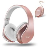 ZIHNIC Bluetooth Headphones Over-Ear, Foldable Wireless and Wired Stereo Headset Micro SD/TF, FM for Cell Phone,PC,Soft Earmuffs &Light Weight for Prolonged Wearing(Rose Gold) Version 1.0.0