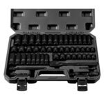 3/8" Drive Impact Socket Set 50-Piece, SAE (5/16-3/4) & Metric (8-22mm), Deep & Shallow with 3/8-Inch Ratchet Handle, 6 Points,Cr-V, Extension Bars, Universal Joint, Gift for Men 3/8" 50-Piece Impact Socket Set-Black Version 1.0.0