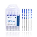 5 Pack 5/32" Masonry Drill Bit Set,Round Shank Drill Bit Set for Concrete, Tile,Brick, Cement,Glass (Round Shank, 5/32 inch( 5 Pack )) 5/32 inch( 5 Pack ) Round Shank Version 1.0.0