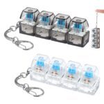 2Pcs Keyboard Fidget Toys, Keyboard Clicker Fidget with 3 Kinds Touch Experience, Fidget Keyboard Keychain Decompression Toys Button Stress Relief Gifts to Relief Stress Pass The Time(Clear) Transparent Version 1.0.0