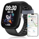 Fitness Tracker for Kids No APP No Phone Needed, Compatible with Apple Find My, 1.83" Smart Watch, Heart Rate, Sleep Monitor, IP68 Waterproof, Step Counter, Gifts for Girls Boys Teens 5-16 Black Version 1.0.0