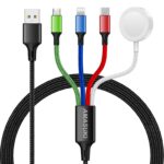 Travel Essentials,4 in 1 for Apple Watch Charger/iPhone Charger/Multi Charging Cable,2026 Cruise Vacation Essentials,USB C/L/Micro Portable Charger for iWatch 11-1/iPhone 17-12,Car,eBook Reader-4FT 4FT Multicolored Version 1.0.0