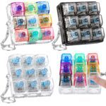 3 Pcs Keyboard Adult Fidget Clicker 9-in-1keyboard Fidget Keychain Cube Mechanical Key Button Clicker Stress Relief Gift for Office Home to Pass The Time (Transparent Colors) Version 1.0.0