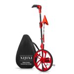 Distance Measuring Wheel in feet,Measure Wheel,Collapsible Rolling Measurement Wheel,12.5”Diameter Wheel,With One key to Zero,Upgrade Flag Holder,With 10 Survey Flags(Red) Large Plastic RED+FLAGS Version 1.0.0