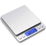 Digital Gram Scale 500g 0.01g Food Scale High Precision Kitchen Scale Multifunctional Stainless Steel Pocket Scale with Back-Lit LCD Display Tare PCS Features Silver Version 1.0.0