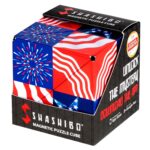 Shashibo Shape Shifting Box – STEM Fidget Toy with Ultra Strong Magnets, Puzzle Cube Transforms into 100+ Shapes, Sensory Gift for Kids, Teens, and Adults (Patriotic) Version 1.0.0