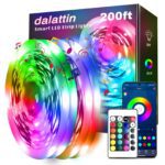 dalattin Led Lights for Bedroom 200ft, Smart Led Strip Lights with App Control Remote, RGB LED Light Strips, 24V Led Strip Lights for Room Decoration Party, Festival Decor(2 Rolls of 100ft) 200FT(Bluetooth) Version 1.0.0