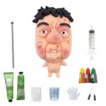 Professional Pimple Popping Fidget Toy(Curly Hair Man), 12-Piece DIY Desk Pimple Popper Kit with Customizable Pimple Colors (Instruction Manual Included), Reusable ASMR Squishy Gadget for Office Focus Curly Hair Man Edition Version 1.0.0