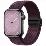 Qimela Sport Loop Compatible with Apple Watch Band 38mm 40mm 41mm 42mm 44mm 45mm 46mm 49mm for Women Men,Magnetic Strap Stretchy Braided Wristband for iWatch Series 11 10 9 8 7 6 5 4 SE Ultra 3 2 1 Dark Cherry 38mm/40mm/41mm/42mm(Series 11 10) Version 1.0.0
