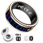 Smart Ring for Women & Men, Fitness & Health Tracker with Display Screen, IP68 Waterproof Smart Rings for Health Monitoring, Fitness Tracker Ring with Call Notification, No App Fees (Rose Gold, 8#) Rose Gold 8# Version 1.0.0