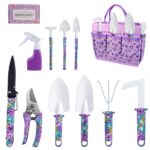Gardening Tools Set for Women, 10-Piece Purple Floral Heavy Duty Garden Tool Set with Storage Tote Bag, Gardening Tools Kit with Ergonomic Non-Slip Handle, Ideal Women's Gift for Gardening Version 1.0.0