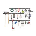 Rubbermaid 24-Piece FastTrack Garage Wall-Mounted Storage Kit, 6 Rails and 18 Hooks, Black, for Home/House/Tool/Sports/Equipment/Utility Purposes 6 Rails, 18 Hooks Version 1.0.0