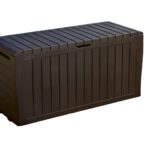 Keter Marvel Plus 71 Gallon Resin Outdoor Storage Box for Patio Furniture Cushions, Throw Pillows, Garden Tools and Pool Floats, Brown Version 1.0.0