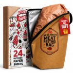 The Ultimate Meat Resting Bag™ - 21" Brown Heavy-Duty Insulated BBQ Blanket for Resting Meat - BBQ Blanket for Brisket - 24 x Butcher Paper Sheets - Leakproof - Meat Smoking Accessories Gifts for Men Version 1.0.0