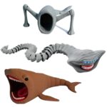 3 Pcs Bloop Sea Monster 3D Printed Flexible Articulated Fidget Toy,Sea Eater Deep-Sea Creature Collectible Figure,Desk Stress Relief Toy and Unique Gift for Ocean Lovers Version 1.0.0