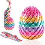 Twisty Fidget Egg, 3D Printed Slippery Egg Fidget, Easter Egg Stuffers for Teens Kids, Easter Basket Stuffers Essentials, 3D Printed Spiral Fidget Toy, Easter Egg Fillers,Easter Egg Hunt Supplies Rainbow Version 1.0.0