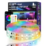32.8FT Outdoor LED Strip Light Waterproof,IP68 Outside RGB+IC Light Strip with App/Remote Control,Chase Mode,Music Sync Rope Light for Balcony,Deck,Rooftop,Garden,Pool 32.8FT-IP68 LED Strip Lights Version 1.0.0