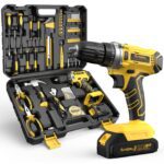 Sundpey Tool Kit with 21V Drill - 170-PCs Portable General Basic Home Repair Tool Set with Power Drill & 2.0Ah Battery & Charger & Tool Box for Homeowner Drilling DIY Projects House Repairs & Handyman Version 1.0.0
