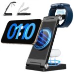 2026 Traveling Wireless Mag-Safe Fast Charging Station,Magnetic 3 in 1 Charger with Light for iPhone 17 16 15 14 13 12 Pro Max Plus,Apple Watch Series & Air pods 4 3 2 Pro-Gifts for Wife & Husband Black Version 1.0.0