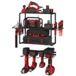 Power Tool Organizer - 4-Tier Garage Shelving Unit with 140lb Max Capacity - Wall Mount Garage Storage System for Tools by Stalwart 4 Tier Version 1.0.0