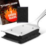 PURPLEBIRD Grill Brush Bristle Free for Outdoor Grill, 3 in 1 BBQ Brush with Scraper & Bottle Opener, Grills Cleaning Brushes with 1 Replacement Head, Grills Scrubber with Wood Handle, Fathers Gift 3in1 BBQ Brush Version 1.0.0
