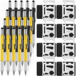 Vicenpal 40 Pcs Fathers Day Bulk Gifts 6 in 1 Screwdriver Tool Pen with Multitool Credit Card Bulk Tool Pen Gifts for Fathers Day Adult Men Dad Husband Male Employee (Black,Yellow;silver) 40 Black,yellow;silver Version 1.0.0
