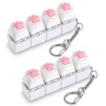 2 PCS Cat Paw Keyboard Fidget Toys, Cute No Light Keyboard Clicker Fun Fidget Sensory Toys Mechanical Clicky Key Button Keychain Gift for Office Desk Work Focus Adult Version 1.0.0