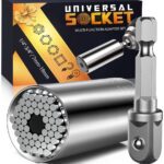 Valentines Day Gifts for Him Husband Her Boyfriend Super Universal Socket Tools Gifts for Men, Grip Set with Power Drill Adapter Cool Stuff Gadgets Ideas Gifts for Dad Valentines Day Gifts Basket A-Universal Socket(Silver) Version 1.0.0