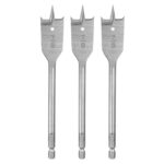 HARFINGTON 3Pcs Spade Drill Bit 7/8" Paddle Flat Bits Wood Hole Cutter with Quick Change 1/4 Inch Hex Shank for Woodworking Fiberglass, Silver Tone 7/8" Silver Tone 3 Version 1.0.0