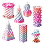 6 Pack Impossible Cone 3D Printed Fidget Toys, Spiral Cone Pyramid Passthrough Desk Sensory Fidget Toys for Kids Adults, Cool Stress Relief Gifts for Classroom Office Multi-color 1 Version 1.0.0