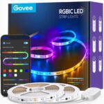 Govee 65.6ft RGBIC LED Strip Lights, Color Changing LED Strips, App Control via Bluetooth, Smart Segmented Control, Multiple Scenes, Enhanced Music Sync LED Lights for Bedroom, Home Decor (2 X 32.8ft) Version 1.0.0