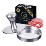 2-in-1 Hamburger Press Patty Maker & Smash Burger Press, Heavy Duty Premium Stainless Steel, Easy-Clean Design, Hamburger Press with Patty Liner, Mirror Polished Burger Mold, Dishwasher Safe Burger Press & Patty Maker Version 1.0.0