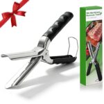 Rib Membrane Removal Tool, Stainless Steel Cooking Accessories, Ergonomic BBQ Accessories, Dishwasher Safe Grilling Accessories, Barbecue Tool Set - Gift for Men (Dark Black) Version 1.0.0